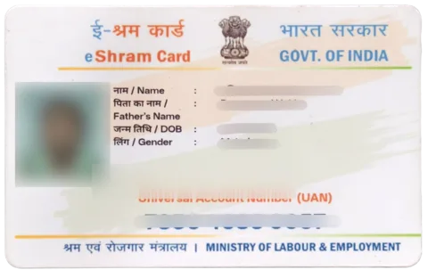 E-SHRAM PVC Card PVC Plastic Card